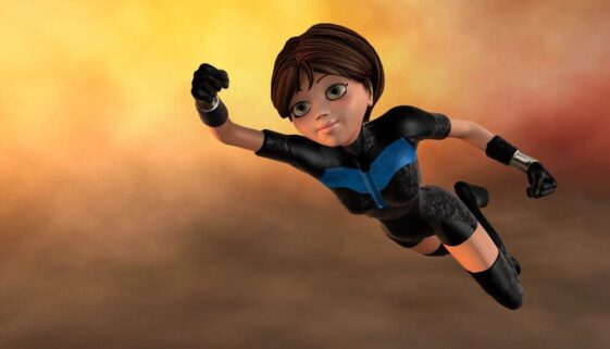 super woman female flying 3d young 1885016